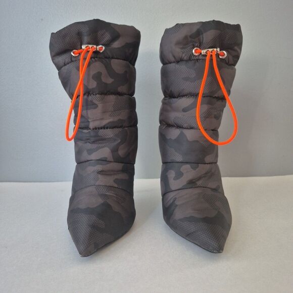 Steve Madden Green Camouflage Pointed Toe Cloak Stiletto Ankle Boots Womens 6.5M - Picture 3 of 9